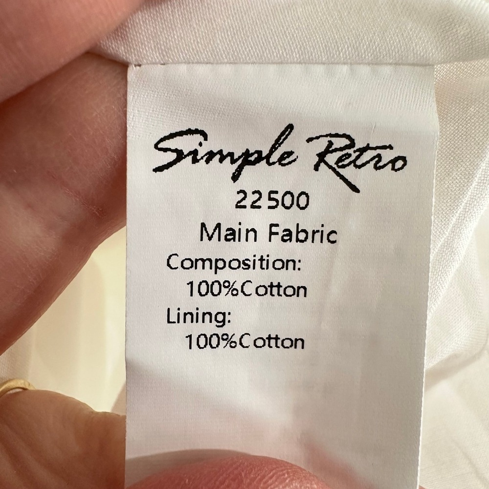 Simple Retro Fiona V Neck White Cotton Eyelet Lace Sailor Collar Midi Dress NWT - Picture 6 of 13